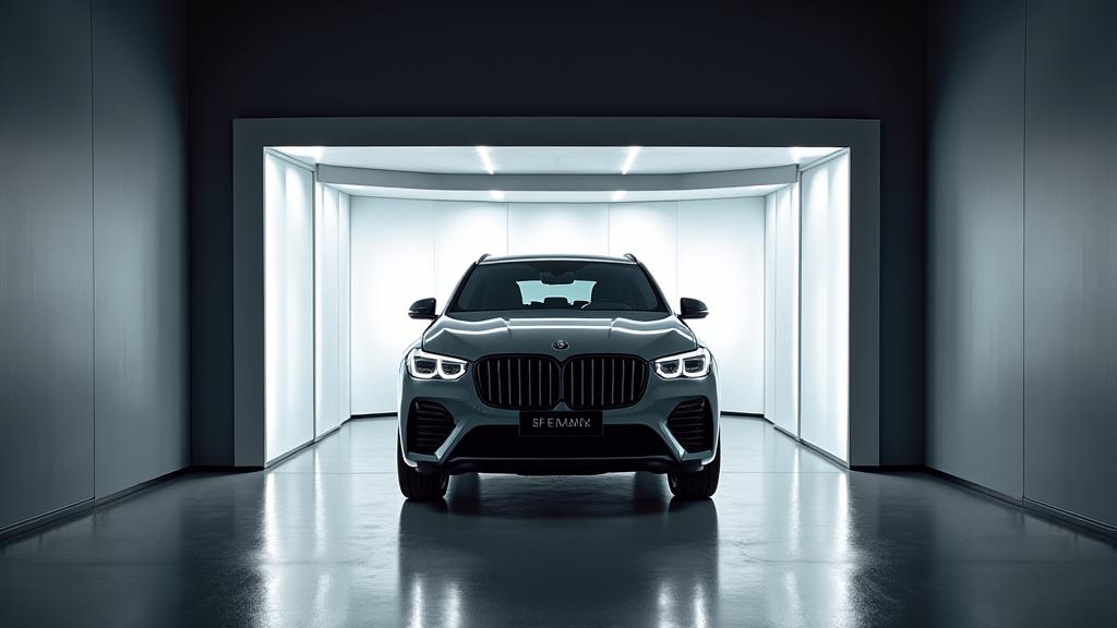 高級ディーラーのショールームに併設された洗練されたデザインの洗車ベイ