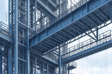 大規模施設の鉄骨構造の図面